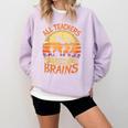 All Teachers Love Brains Halloween Teacher Comfort Colors Sweatshirt Orchid