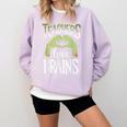 Teachers Love Zombie Teacher Halloween Fun Comfort Colors Sweatshirt Orchid