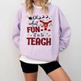 Teachers Oh What Fun It Is To Teach Cute Red Plaid Reindeer Comfort Colors Sweatshirt Orchid Teachers Oh What Fun It Is To Teach Cute Red Plaid Reindeer Comfort Colors Sweatshirt Orchid