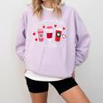 Teachers Valentine Day I Love My Class A Latte Coffee Women Comfort Colors Sweatshirt Orchid