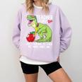 Teachersaurus Rex Dinosaur Like A Normal Teacher Saurus Comfort Colors Sweatshirt Orchid