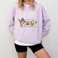 Teaching My Boos Ghost Teacher Halloween Spooky Educator Comfort Colors Sweatshirt Orchid