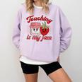 Teaching Is My Jam Cute Strawberry For Women Teachers Comfort Colors Sweatshirt Orchid Teaching Is My Jam Cute Strawberry For Women Teachers Comfort Colors Sweatshirt Orchid