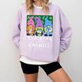 Teaching My Little Gnomies With Gnome For Teacher Women Comfort Colors Sweatshirt Orchid Teaching My Little Gnomies With Gnome For Teacher Women Comfort Colors Sweatshirt Orchid