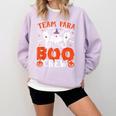 Team Para Boo Crew Halloween Ghost Paraprofessional Teacher Comfort Colors Sweatshirt Orchid