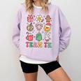 Team TK Teacher Christmas Groovy Smile Face Girl Boy Kid TK Comfort Colors Sweatshirt Orchid Team TK Teacher Christmas Groovy Smile Face Girl Boy Kid TK Comfort Colors Sweatshirt Orchid