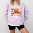 Test Day State Football Tackle Testing Day Sports Teacher Comfort Colors Sweatshirt Orchid