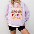 Thankful For My 3rd Grade Turkeys Thanksgiving Teacher Kids Comfort Colors Sweatshirt Orchid