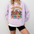 Thankful For My Preschool Turkeys Thanksgiving Teacher Fall Comfort Colors Sweatshirt Orchid