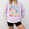 Tie Dye Teaching Social Studies Is My Jam Sunglasses Teacher Comfort Colors Sweatshirt Orchid