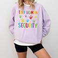 Tiny Human Security Preschool Childcare Teacher Babysitters Comfort Colors Sweatshirt Orchid