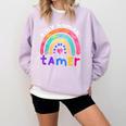 Tiny Human Tamer Watercolor Rainbow Daycare Teacher Comfort Colors Sweatshirt Orchid Tiny Human Tamer Watercolor Rainbow Daycare Teacher Comfort Colors Sweatshirt Orchid