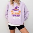 This Is My Tired Teacher Costume Halloween Comfort Colors Sweatshirt Orchid This Is My Tired Teacher Costume Halloween Comfort Colors Sweatshirt Orchid