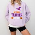Tired Teacher Costume For Halloween Teachers Comfort Colors Sweatshirt Orchid