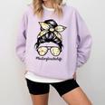 History Teacher Messy Bun Life Hair Glasses Comfort Colors Sweatshirt Orchid History Teacher Messy Bun Life Hair Glasses Comfort Colors Sweatshirt Orchid