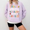 Tough Enough To Be a Paraprofessional Groovy Sped Teacher Comfort Colors Sweatshirt Orchid