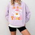 Trick Or Teach Cute Floral Ghost Teacher Halloween Costume Comfort Colors Sweatshirt Orchid Trick Or Teach Cute Floral Ghost Teacher Halloween Costume Comfort Colors Sweatshirt Orchid