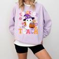Trick Or Teach Groovy Teacher Ghost Halloween Teacher Comfort Colors Sweatshirt Orchid Trick Or Teach Groovy Teacher Ghost Halloween Teacher Comfort Colors Sweatshirt Orchid