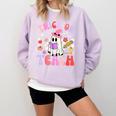 Trick Or Teach Halloween Teacher Floral Ghost Groovy Comfort Colors Sweatshirt Orchid Trick Or Teach Halloween Teacher Floral Ghost Groovy Comfort Colors Sweatshirt Orchid