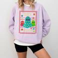 Trick Or Teach Neon Ghost Flower Teacher Spooky Halloween Comfort Colors Sweatshirt Orchid