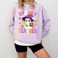 Trick Or Teach Spooky Teacher Ghost Halloween Teacher Comfort Colors Sweatshirt Orchid Trick Or Teach Spooky Teacher Ghost Halloween Teacher Comfort Colors Sweatshirt Orchid