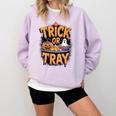 Trick Or Tray Halloween Cafeteria Teacher School Comfort Colors Sweatshirt Orchid Trick Or Tray Halloween Cafeteria Teacher School Comfort Colors Sweatshirt Orchid
