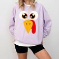 Turkey Face Halloween Costume Thanksgiving Teacher Nurse Comfort Colors Sweatshirt Orchid Turkey Face Halloween Costume Thanksgiving Teacher Nurse Comfort Colors Sweatshirt Orchid