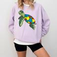Turtle Puzzle Pieces For Autism Awareness Kids Women Teacher Comfort Colors Sweatshirt Orchid Turtle Puzzle Pieces For Autism Awareness Kids Women Teacher Comfort Colors Sweatshirt Orchid