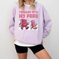 Twinning With My Para Teacher Matching Paraprofessional 70s For Men Women Comfort Colors Sweatshirt Orchid Twinning With My Para Teacher Matching Paraprofessional 70s For Men Women Comfort Colors Sweatshirt Orchid