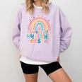 Twinning With My Teacher Bestie Rainbow Matching Teachers Comfort Colors Sweatshirt Orchid