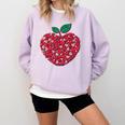 Valentines Day Teacher Hearts Apple Love Teach Women Men Comfort Colors Sweatshirt Orchid Valentines Day Teacher Hearts Apple Love Teach Women Men Comfort Colors Sweatshirt Orchid