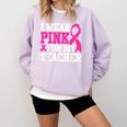 I Wear Pink For My Teacher Breast Cancer Awareness Comfort Colors Sweatshirt Orchid I Wear Pink For My Teacher Breast Cancer Awareness Comfort Colors Sweatshirt Orchid