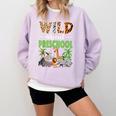 Wild About Preschool Teacher Student Preschool Zoo Safari Comfort Colors Sweatshirt Orchid