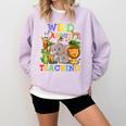 Wild About Teaching Safari Jungle School Teacher Comfort Colors Sweatshirt Orchid Wild About Teaching Safari Jungle School Teacher Comfort Colors Sweatshirt Orchid