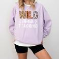 Wild About Teaching Teacher Lover Animals Leopard Zebra Comfort Colors Sweatshirt Orchid Wild About Teaching Teacher Lover Animals Leopard Zebra Comfort Colors Sweatshirt Orchid