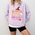 Which Witch Is Which Halloween English Teacher Comfort Colors Sweatshirt Orchid
