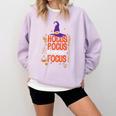 Witchy Halloween Hocus Pocus Everybody Focus Teacher Pumpkin Comfort Colors Sweatshirt Orchid