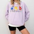 Women Art Teacher Back To School Artist Primary Color Theory Comfort Colors Sweatshirt Orchid
