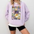 Women Halloween The Teacher Tour Ghosts Pencil Pumpkins Comfort Colors Sweatshirt Orchid Women Halloween The Teacher Tour Ghosts Pencil Pumpkins Comfort Colors Sweatshirt Orchid