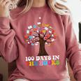 100 Days In The Books Reading Teacher 100th Day Of School Comfort Colors Sweatshirt Crimson