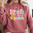 100 Days Of School Preppy 100th Day Of School Teachers Girls Comfort Colors Sweatshirt Crimson