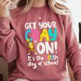 100th Day Of School Get Your Cray On Teacher Comfort Colors Sweatshirt Crimson