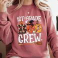 1st Grade Boo Crew Cute Ghost Halloween Teacher Kids Comfort Colors Sweatshirt Crimson