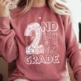 2nd Grade Typography Team 2nd Grade Teacher Back To School Comfort Colors Sweatshirt Crimson