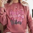 4th Fourth Grade Vibes Back To School Coquette Teacher Girl Comfort Colors Sweatshirt Crimson 4th Fourth Grade Vibes Back To School Coquette Teacher Girl Comfort Colors Sweatshirt Crimson