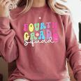 4th Grade Squad Fourth Teacher Student Team Back To School Comfort Colors Sweatshirt Crimson