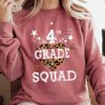 4th Grade Squad Star Team Leopard Teacher Crew Student Men Women Girls Kids Comfort Colors Sweatshirt Crimson