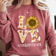 4th Grade Teacher Love Autumn Fall Sunflower Appreciation Comfort Colors Sweatshirt Crimson