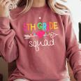 5th Grade Squad Fifth Teacher Student Team Back To School Comfort Colors Sweatshirt Crimson
