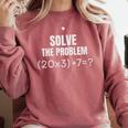 67 Meme PEMDAS Elementary Math Teacher Joke Brainrot Premium Tri-Blend Comfort Colors Sweatshirt Crimson